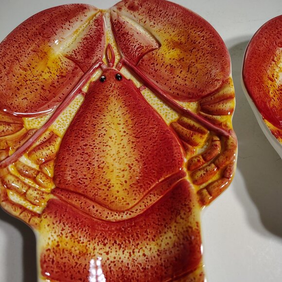Fitz & Floyd Coastal Critters RETIRED Lobster Dishes Set of Two Nautical Crab - Picture 7 of 12